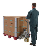 Stainless Steel Low Profile Pallet Truck with Scale 61-43/64 in. x 27 in. x 48-5/8 in. 5000 Lb. Capacity Silver by Vestil – 68"L x 27.5"W x 54"H, Model PM-2748-SCL-LP-SS