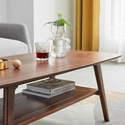 Living Room Coffee Tables, Coffee Table, Mesa de Centro 80x50x44cm Oak | 100% Solid Oak coffee table with dual-layer storage shelf. Perfect for living room, study, or home office. Easy assembly