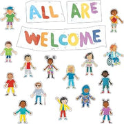Carson Dellosa All are Welcome 39PC Bulletin Board Set, Multicultural Wall Art for Back to School Decorations, Chalkboard, Teacher Supplies, and Classroom Decor