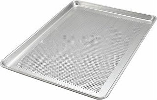 WINWARE 18" x 26" Alu Sheet Pan, Perforated, 18 Gauge | Large flat surface, Dense holes, Rust-proof rim, Great for Cooking, Food Preparation and Restaurant Kitchens
