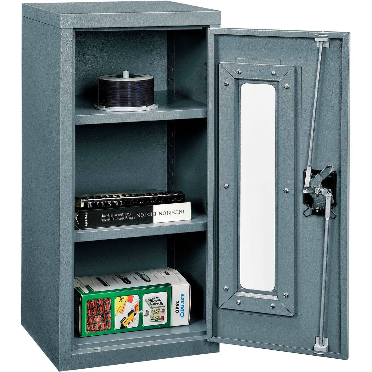 Clear View Wall Storage Cabinet with Locking Recessed by Global Industrial – 13.75 inches x 30 inches x 12.75 inches, Alloy Steel, Grey, Model 269874CV-GY