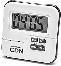 CDN Waterproof Kitchen Timer | Big Digital Display | 90-Second Loud Alarm with Flashing Light | Shatterproof & Steamproof | Magnet & Stand Mount | Ideal for Chefs | TMW1