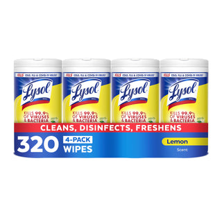 Disinfecting Wipes by Lysol – 80 Count (Pack of 4), Plastic, Wipes, Pack of 4, Model 59909