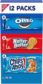 NABISCO Cookie Variety Pack, OREO, Nutter Butter, Chips Ahoy!, 12 Snack Packs (4 Cookies Per Pack)