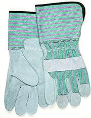 MCR Safety 1231XL Split Leather Palm Gloves, X-Large, White, Gray, 1-Pair