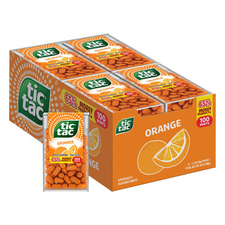 Orange, On-the-Go Pocket-Sized Mints, 100 pieces, Bulk 12 Pack, 1.7 oz Each by Tic Tac – 1.7 Ounce (Pack of 12), Orange, Pack of 12, Model 00009800053858