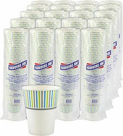 Genuine Joe Paper Cup, 12oz, For Cold Beverages, Stripes, 50/Pack, 20 Count