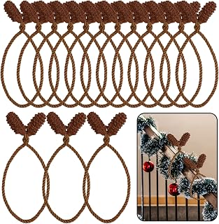 DIYASY Garland Ties for Banister, 12 Pcs Brown Decorative Twist Ties for Stairs Reusable & Flexible Christmas Railing Wraps Home Decorations