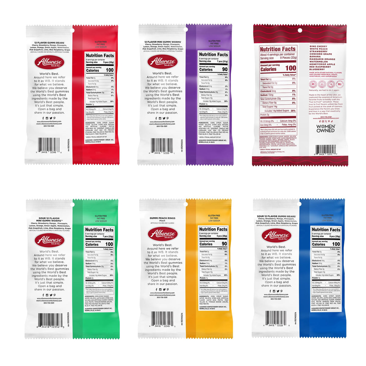 Albanese Variety Pack / 7 - 7.5 oz (Pack of 6) / 1 Gummy Candy