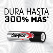 MAX AAA Batteries by Energizer – 4 Count (Pack of 1), Silver, Model E92BP-4