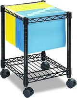 Safco Compact Rolling Cart, Fits Letter and Legal-Size Hanging Folders, Mobile File Storage, Steel, Black