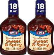 Kraft Sweet & Spicy Slow-Simmered Barbecue Sauce, 18 oz Bottle (Pack of 2)