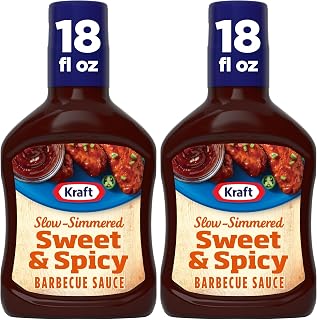 Kraft Sweet & Spicy Slow-Simmered Barbecue Sauce, 18 oz Bottle (Pack of 2)