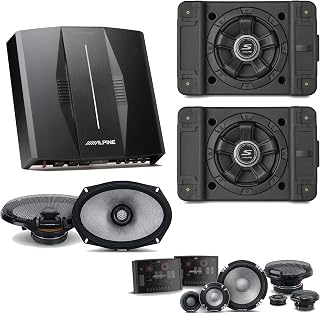 Alpine PXE-C80-88 OPTIM8 8-Channel Hi-Res Digital Sound Processor Amplifier w/ (2) SS-SB12 Subwoofer, R2-S653 & R2-S69 Bundle