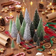 Hatisan Mini Christmas Trees, 30 Pack, Silver Green