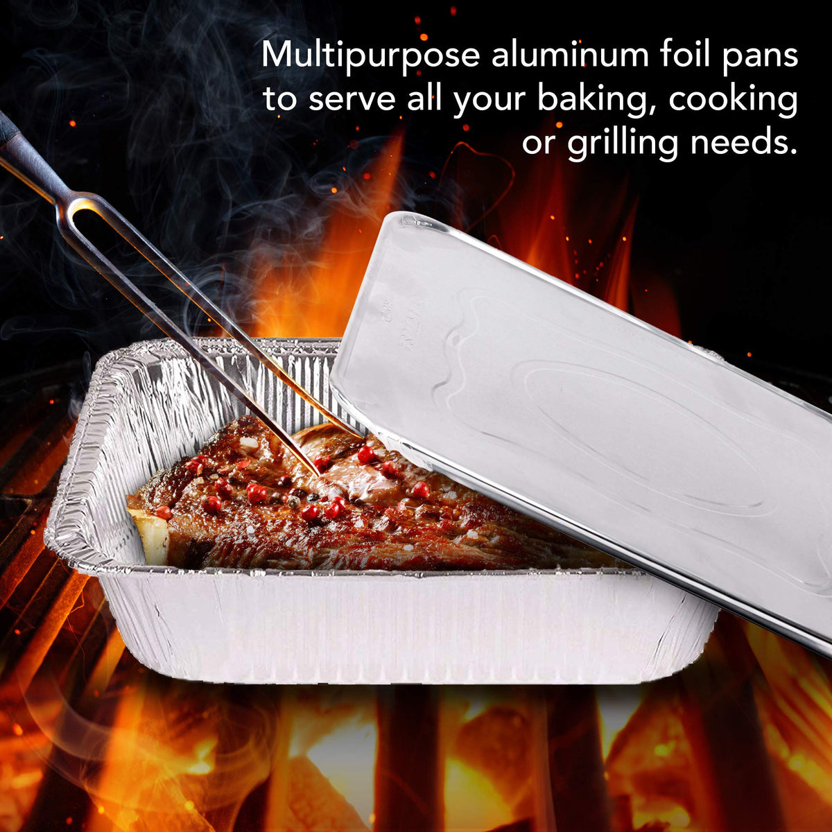 Stock Your Home 25 Pack w/ Lids / Silver / With Lids Disposable Cookware