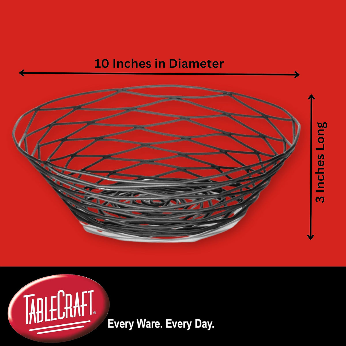 Tablecraft 10.00x10.00x3.00 / Black / Modern Display Baskets