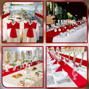 Bencailor Satin Table Runner, 12 x 108 Inch, Red, 24 Pack
