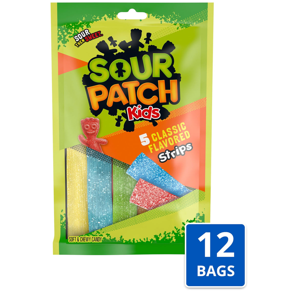 Soft & Chewy Candy Strips by Sour Patch Kids – 3.5 Ounce (Pack of 12), Pack of 12