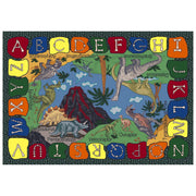We Dig Dinosaurs 10'9" x 13'2" Area Rug in Color Multi by Joy Carpets – 10'9" x 13'2", Nylon, Red, Model 1459G