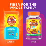 Daily Fiber + Collagen by Metamucil – Model Daily Fiber + Collagen, Psyllium Husk Powder, Plant Based, Sugar-Free with Stevia, 3-in-1 Fiber for Digestive Health, Orange Flavored