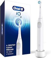 Oral-B Rechargeable Electric Toothbrush, iO2, 3 Cleaning Modes, Automatic Pressure Sensor to Protect Gums, Pure White
