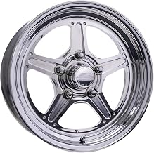 BILLET SPECIALTIES RS23535F6117 Wheel - Street Lite - 15 x 3.5 in - 1.750 in Backspace - 5 x 4.75 in Bolt Pattern - Aluminum - Polished/Machined Center - Polished Lip - Each
