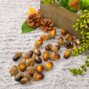 Cllayees Artificial Acorns, 120 Pack, Light Brown and Dark Brown