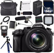 Panasonic Lumix DMC-FZ2500 Digital Camera (International Model) + Lithium Ion Battery + Charger + 64GB Memory Card + Tripod + Flash + Condenser Mic Bundle