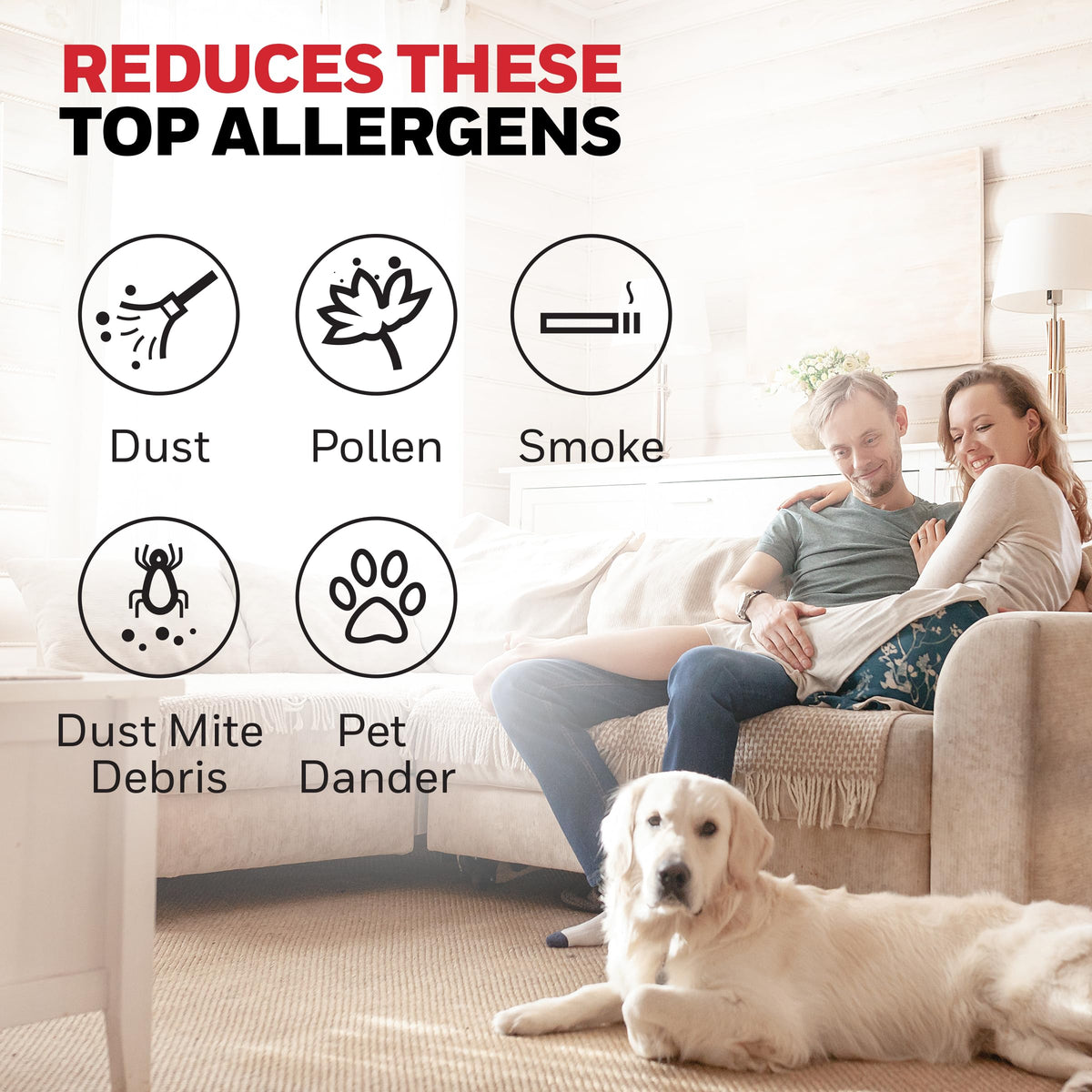 Allergen Plus 4-in-1 HEPA Air Purifier for Home by Honeywell – Large, White, Model HPA4300W