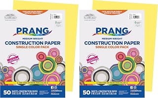 Prang (Formerly SunWorks) Construction Paper, Yellow, 9" x 12", 50 Sheets, (Pack of 2)