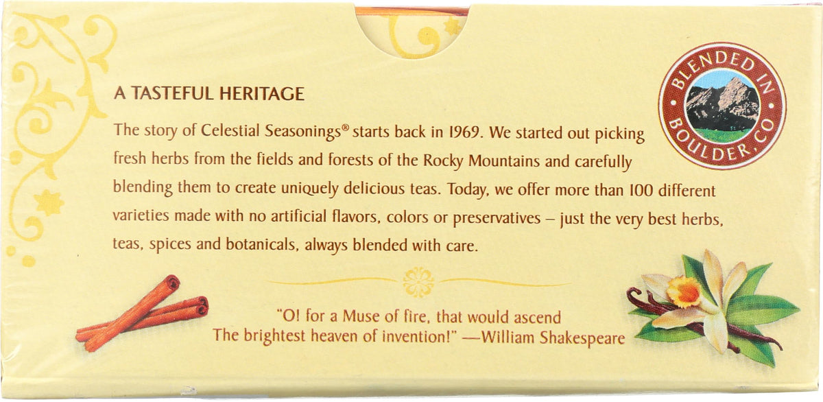 Fireside Vanilla Spice Tea by Celestial Seasonings – 20 Count (Pack of 1), Plastic, Model 0070734536229
