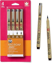 SAKURA Pigma 50040 Micron Blister Card Ink Pen Set, Sepia, Pigma 4CT Set