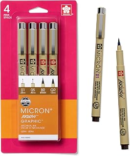 SAKURA Pigma 50040 Micron Blister Card Ink Pen Set, Sepia, Pigma 4CT Set