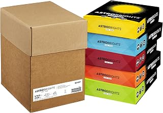 Astrobrights Mixed Carton, 8.5" x 11", 24 lb./89 gsm, 5-Color, 500 Sheets Each/2,500 Sheets Total