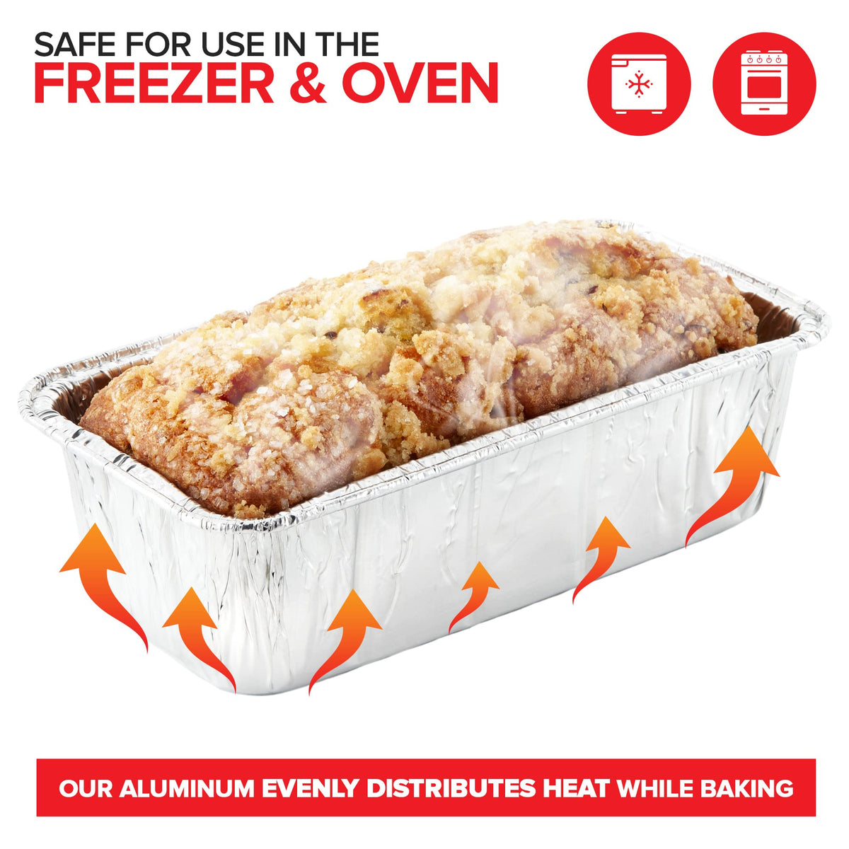 2 Lb Aluminum Foil Mini Loaf Pans (50 Pack) Disposable Small Loaf Pan by Stock Your Home – 50 Pack, 2.0 liters, Aluminum, Silver, Pack of 100
