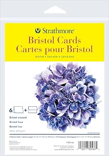 Strathmore 300 Series Bristol Cards, Smooth, Announcement Size, 3.5x4.875 inches, 6 Cards & Envelopes - Custom Greeting Cards for Weddings, Events, Birthdays, Holidays