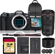 EOS R8 Mirrorless Camera with Cropping Guide Firmware 5803C098 Bundle | + Canon RF 100mm f/2.8 L Macro IS USM Lens for Macro Photography & Creative Portraits|24.2MP Sensor + 64GB Card + Backpack
