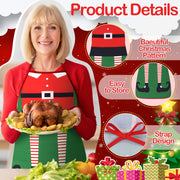 Toulite Christmas Elf Apron, Polyester, Green and Red, 10 Pack