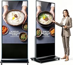 65 Inch Digital Signage Display Kiosk, Android Digital Display Board Build-in IPS 4K Touchscreen with CMS Software for Image & Video Playback, HDMI/USB/Wi-Fi Input & Mobile App Control