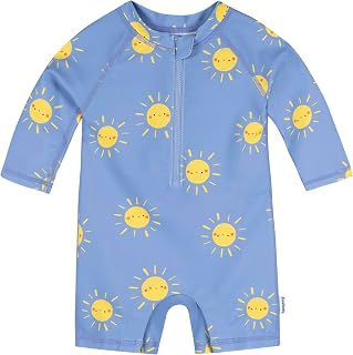Gerber Baby Boys' Toddler Long Sleeve One Piece Sun Protection Rashguard Swimsuit