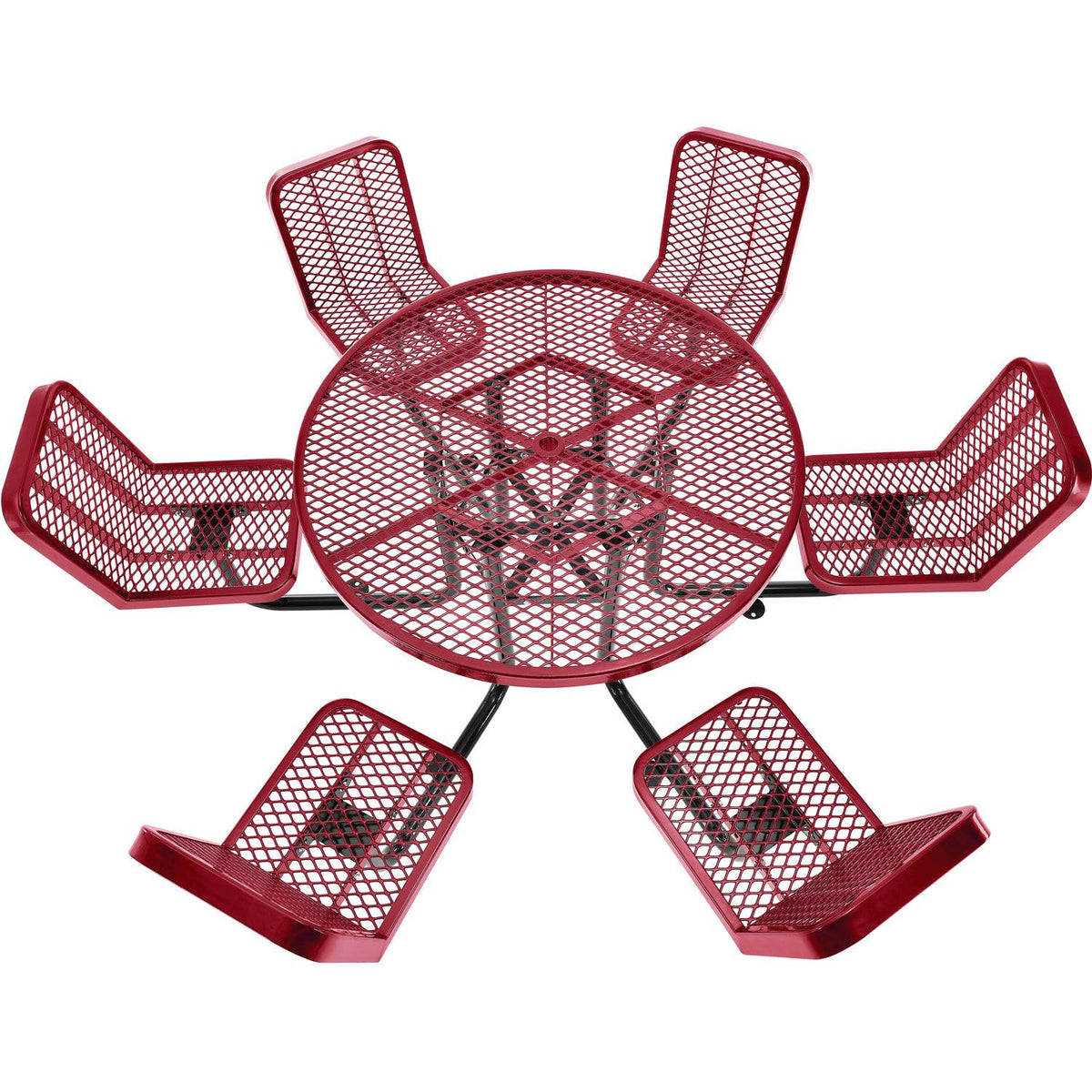 Global Industrial Red / 46" Dia. x 29"H / Industrial Picnic Tables