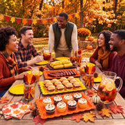 Meanplan Plastic Serving Trays, 14.4 x 9.3 Inches, Set of 12 in Fall Colors