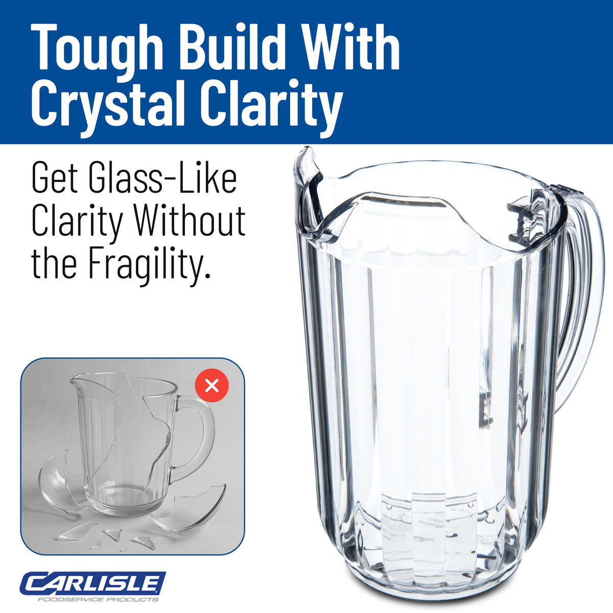 Carlisle FoodService Products Clear / 60 Ounces / SAN Jugs
