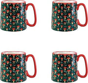10 Strawberry Street Bella Toadstool Mushrooms Mug, Set of 4