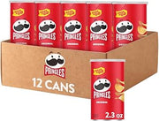 Pringles Potato Crisps Chips, Lunch Snacks, Office and Kids Snacks, Grab N' Go, Original (12 Cans)
