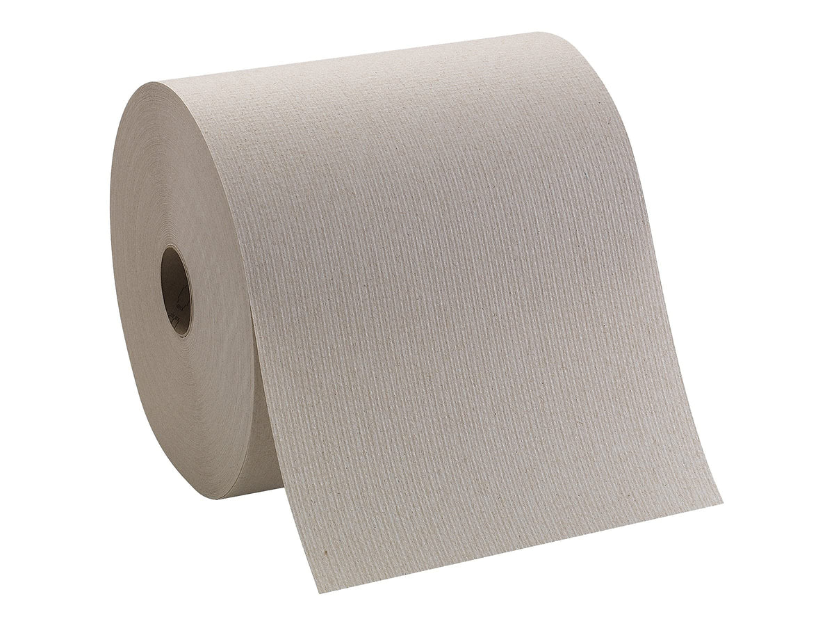 Brown Paper Towels Roll 7-7/8"W x 800'L by Georgia-Pacific – 6 Rolls (800 Sheets each), 40% Recycled Fiber, Paper, Brown, Model 26301