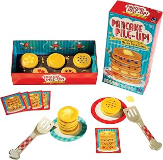 Educational Insights Pancake Pile-Up - Relay Race Games for Kids, Gross Motor Preschool Games for 4 Year Olds, Birthday Party Activities, Matching and Patterning Toddler Game