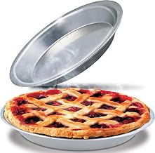 Stock Your Home 9 Inch Aluminum Pie Pans (2 Pack) - Silver Tin for Baking, 9" x 1 1/4" Oven Safe Dish for Crumbles or Cake