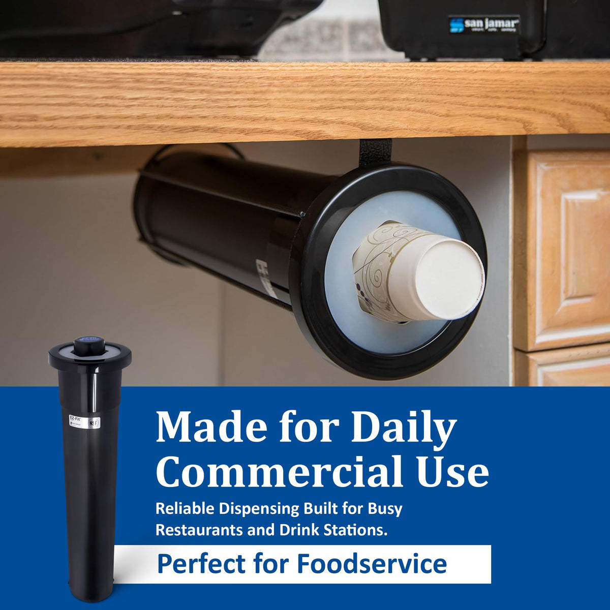 San Jamar 6-24 oz / Black / Modern Food Dispensers